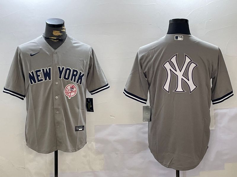 Men New York Yankees Blank Grey Game 2024 Nike MLB Jersey style 102713